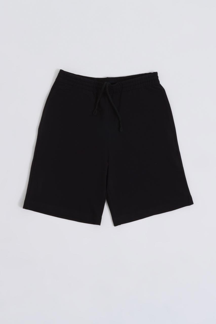 Organik Cepli Regular Fit Erkek Bermuda Şort - Siyah
