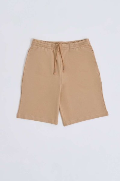 Organik Cepli Regular Fit Erkek Bermuda Şort - Bej