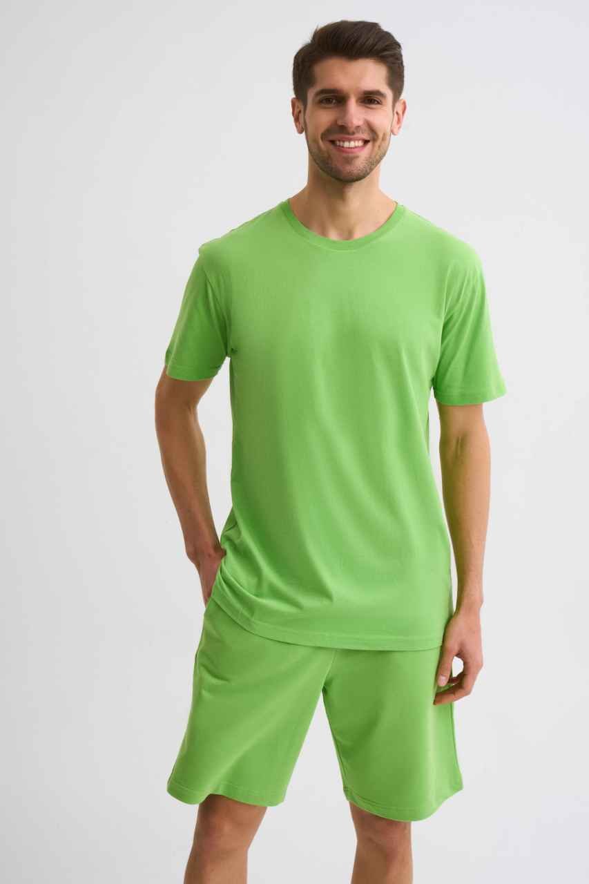 Organik Cepli Regular Fit Erkek Bermuda Şort - Yeşil