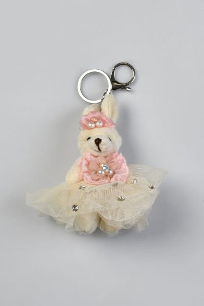Peluş Tavşan Figürlü Anahtarlık