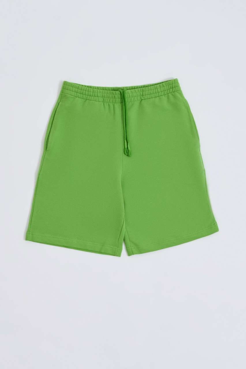 Organik Cepli Regular Fit Erkek Bermuda Şort - Yeşil