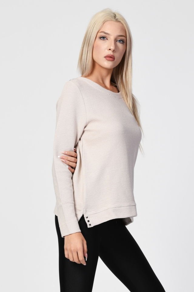 ZEGY Bisiklet Yaka Bluz  - Bej