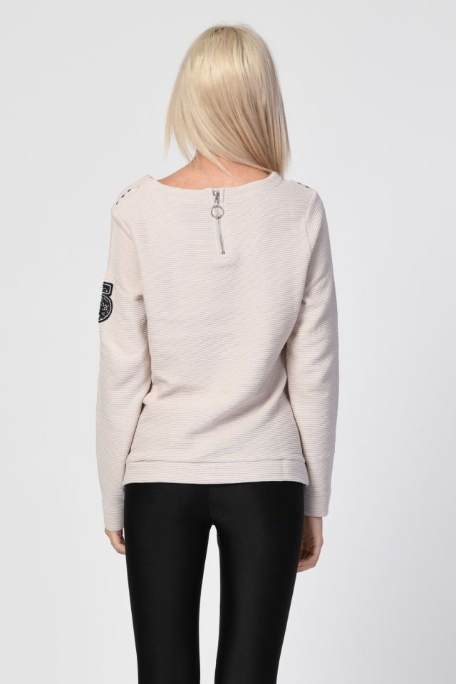 ZEGY Bisiklet Yaka Bluz  - Bej