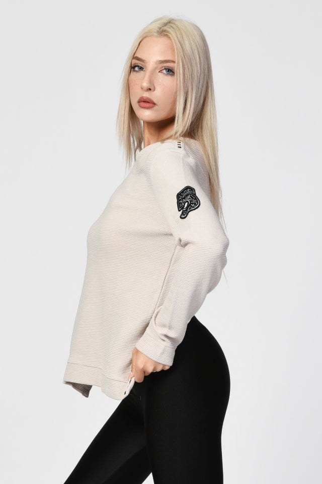 ZEGY Bisiklet Yaka Bluz  - Bej