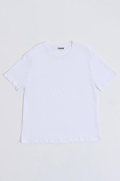 Organik Regular Fit Kısa Kollu Kadın Tişört - Beyaz