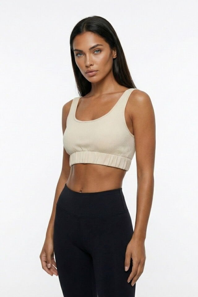 Fitilli Askılı Kadın Büstiyer - Bej