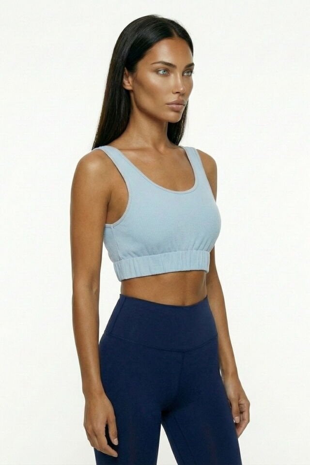 Fitilli Askılı Kadın Büstiyer - Mavi