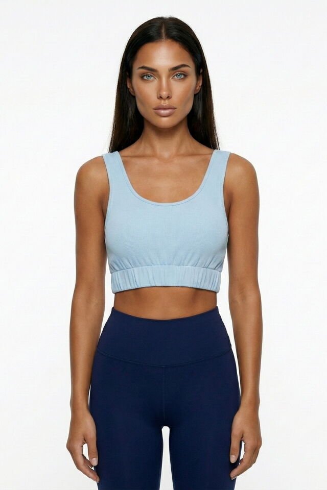 Fitilli Askılı Kadın Büstiyer - Mavi