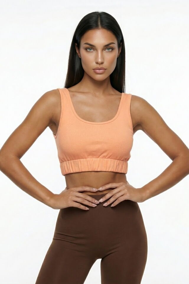 Fitilli Askılı Kadın Büstiyer - Şeftali